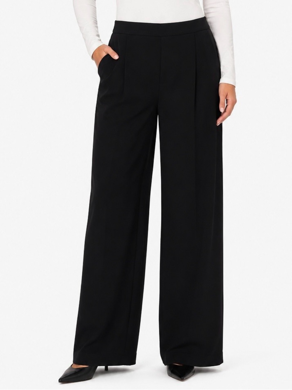 Alex Evenings Black Wide Leg Dress Pants Women’s Size 12 Formal Palazzo